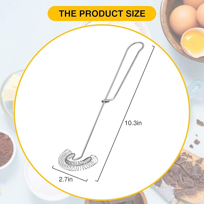 Patelai 2 Pieces Stainless Steel Egg Flat Whisk Wire Coil Scandinavian Sauce Whisk for Gravy Roux Deglazing Dishwasher Safe Kitchen Tool,2.7 x 10.3 in