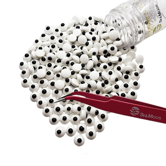 SE Si&Moos Candy Eyes for Decorating Small Edible Eyes Small Eye Sprinkles Googly Candy Eyes for Cakes, Cupcakes, Cookies, Party Birthday Halloween Christmas Supplies 3 OZ with Tweezers