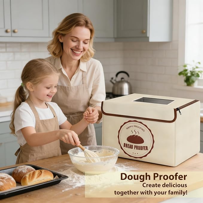 Versatile Dough Proofer Warming Box Adjustable Temperature Timer Control Bread Proofing Box Collapsible Design Sourdough Proofing Container for Making Bread