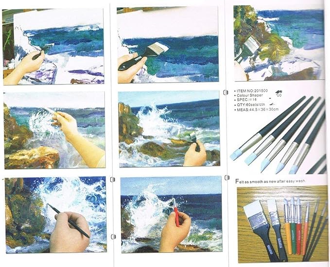 COMIART 5pcs Flexible Clay Sculpture Tools Silicon Color Shaper Brushes Size 0