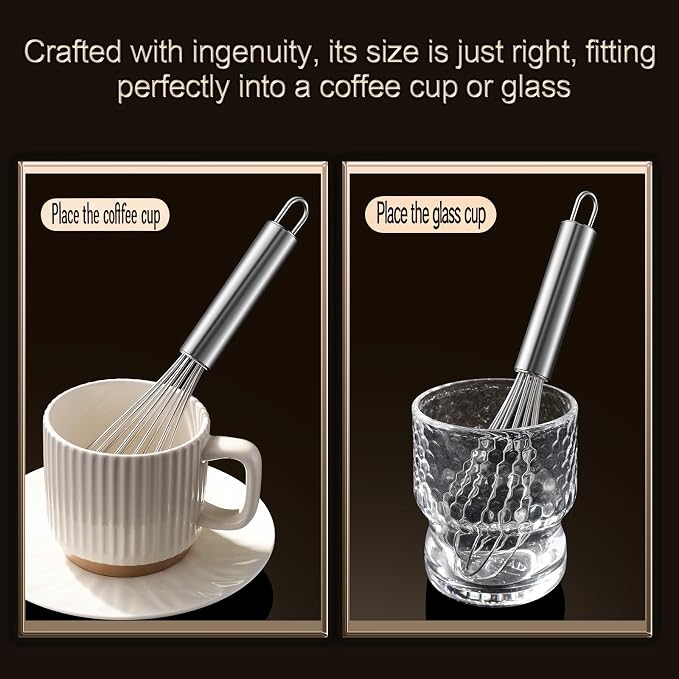 Aniso Stainless Steel Whisk (8.4 inches, Silver) | which works great for cups and small containers ， it's great for small-batch tasks