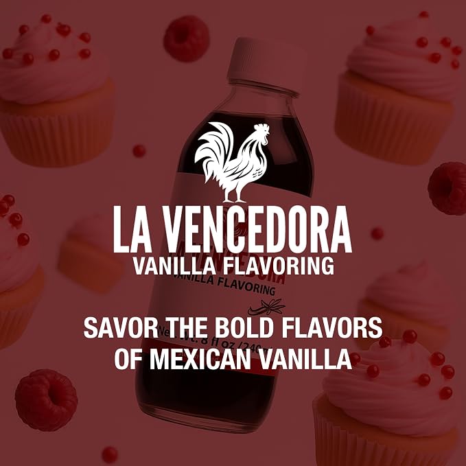 La Vencedora Mexican Vanilla – 8oz Bottles (Pack of 3) – Traditional Vanilla Flavoring for Baking, Cooking & Desserts – Made in Mexico