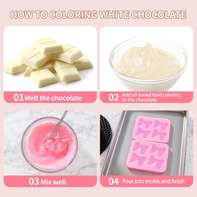 Oil Based Food Coloring for Chocolate, 14 Colors Oil Food Dye for Baking, Cake Decorating, Candy Melts, Food Grade Dye for Icing, Frosting, Fondant, Slime, DIY