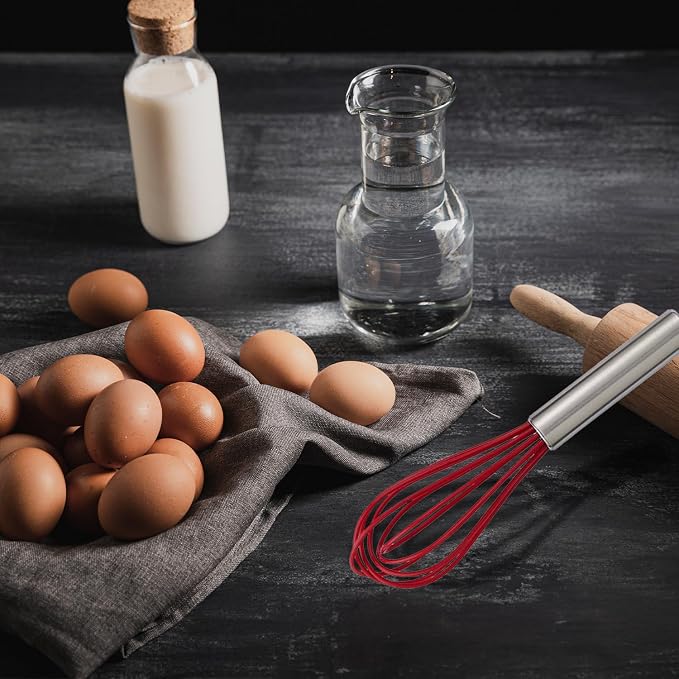 Mrs. Anderson’s Baking Non-Stick Wire Whisk, Silicone-Coated Stainless Steel, 7-inches