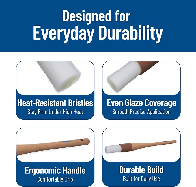 SPARTA Pastry Brush Round – 4040000 Round Basting Brush with Nylon Bristles and Hardwood Handle for Commercial, Kitchens, Restaurants, Catering, 1in, Pack of 12