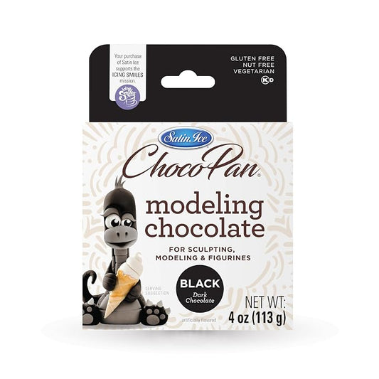 Satin Ice ChocoPan Black Modeling Chocolate (4 Ounce) For Cake Decorating