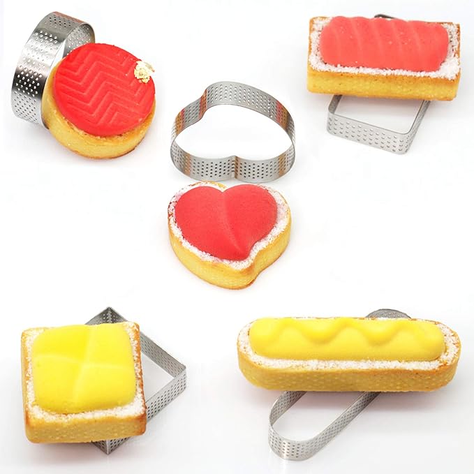 FANGSUN 5 Pack Double Rolled English Muffin Rings Small