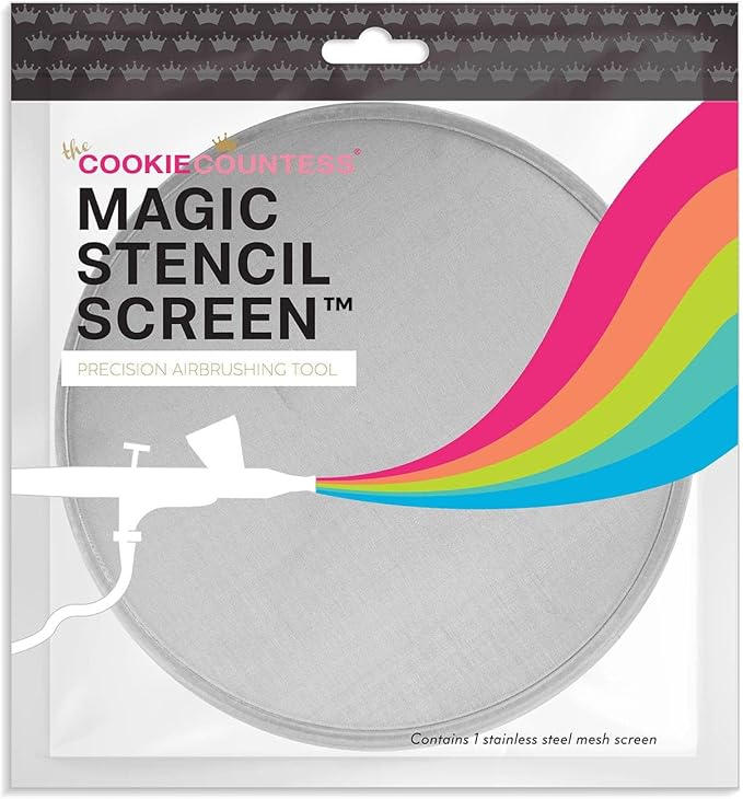 The Original Cookie Countess Magic Stencil Screen Airbrushing Tool Food-Safe Stainless Steel Airbrush Screen™ (1)