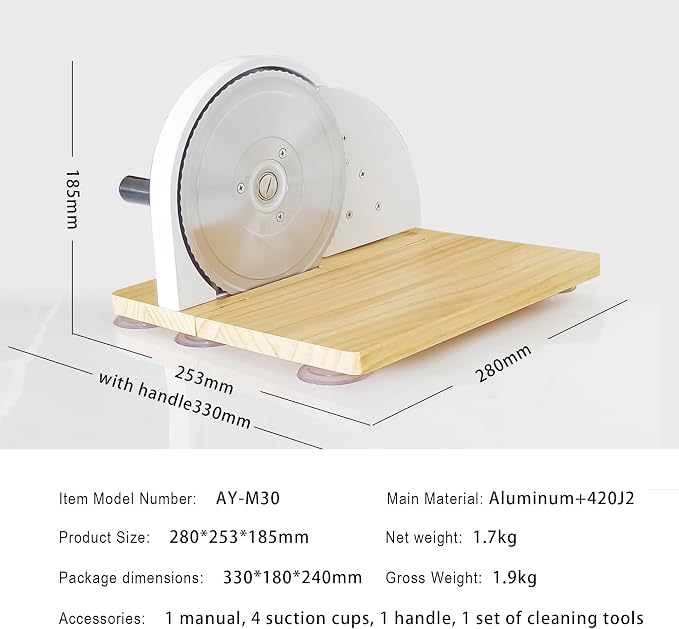 Manual Bread Slicer for Sourdough Bread, Adjustable Thickness Foldable Bread Cutter with Hand Crank, Stainless Steel Blade Bread Slicer (White, Machine)