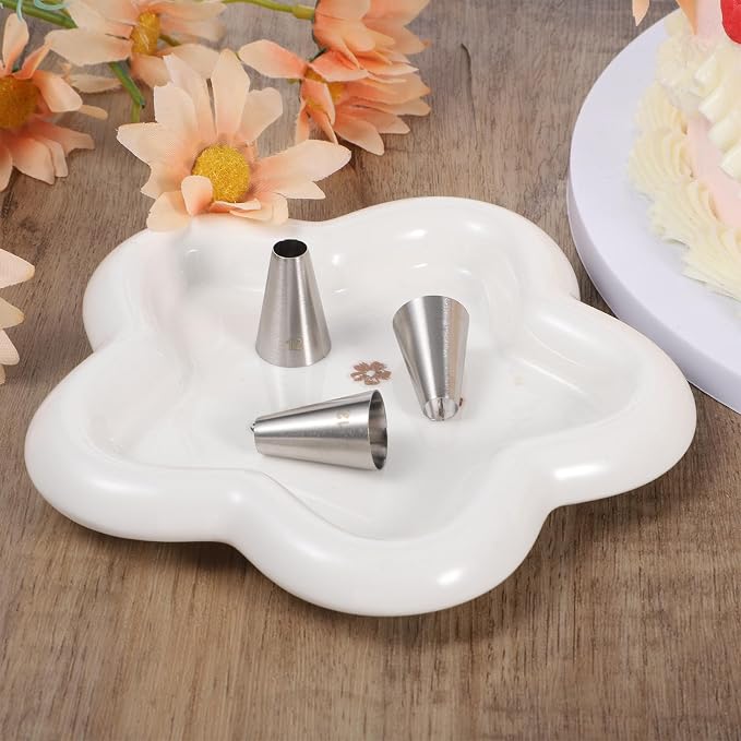 3 Pcs Big Piping Tips Large Round Piping Tips Set #12 Macaron Cake Decorating Tip Frosting Tip for Macarons Filling,Swril, Ball, Dots, Figure Pipings Cupcakes Cakes Cookies