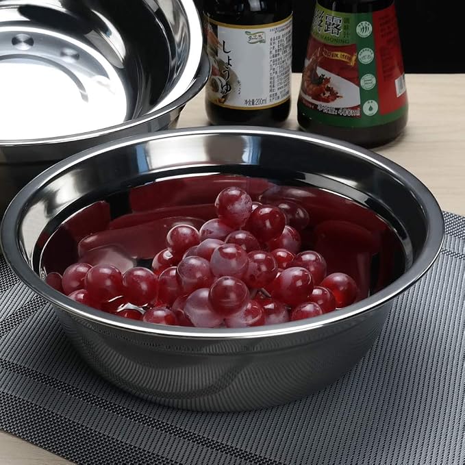 Begale 4-Pack Stainless Steel Mixing Bowls, Metal Prep Bowls