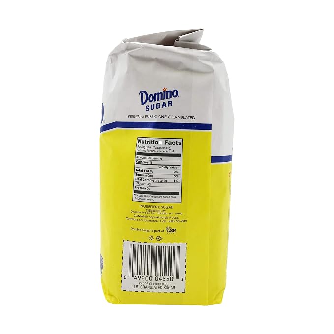Domino, Granulated White Sugar, 4 lb (Pack of 2)