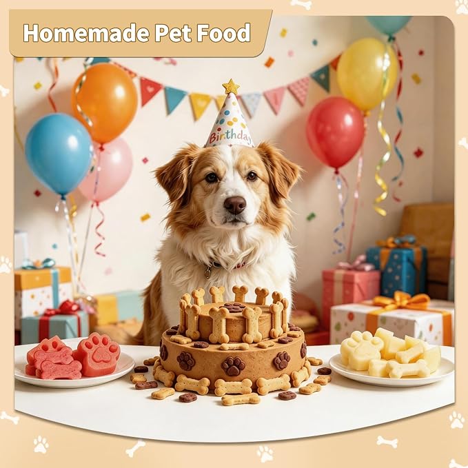KickFry Dog Cookie Cutter Set,Stainless Steel Dog Treat Biscuit Cutters with Plastic Protective Covers, Assorted Sizes Bone Paw Print Puppy Shapes,Molds for Homemade Treats,Fruit & Snack (10 PC)