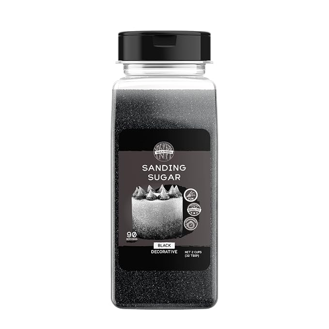 Birch & Meadow Black Sanding Sugar, 1 lb, Colorful Sugar Crystals for Festive Holiday Baking