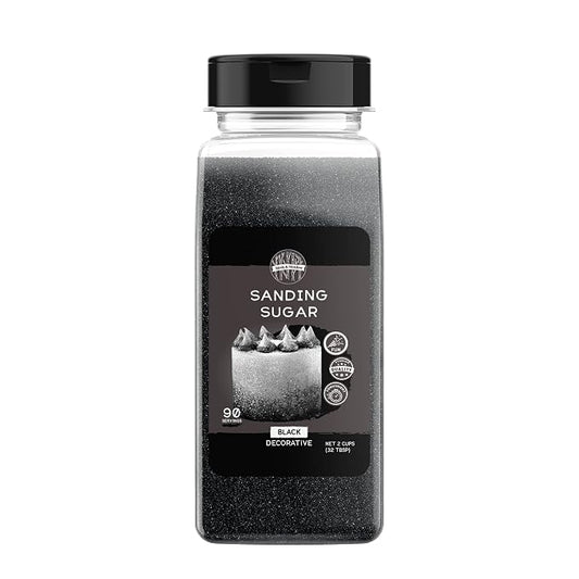 Birch & Meadow Black Sanding Sugar, 1 lb, Colorful Sugar Crystals for Festive Holiday Baking