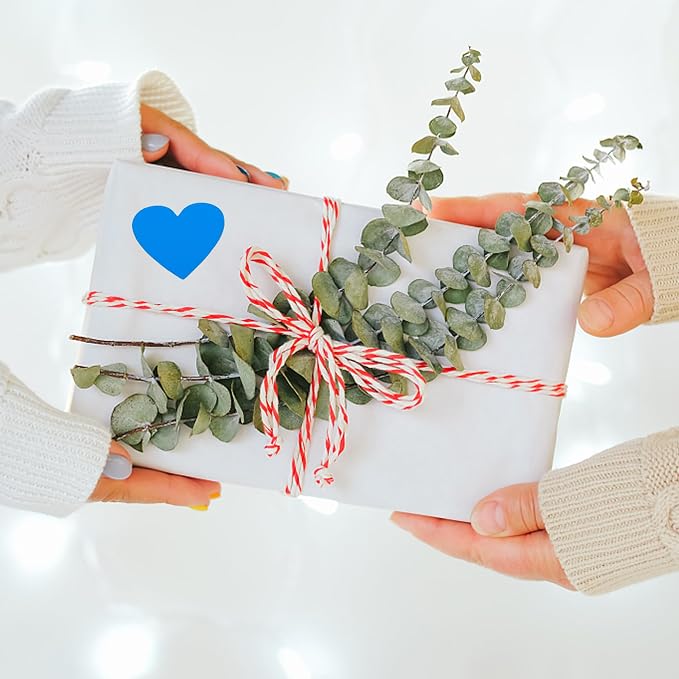 Hybsk 1000pcs Blue Heart Stickers 30mm Love Labels for Envelope Seals Crafting Scrapbooking (Blue)