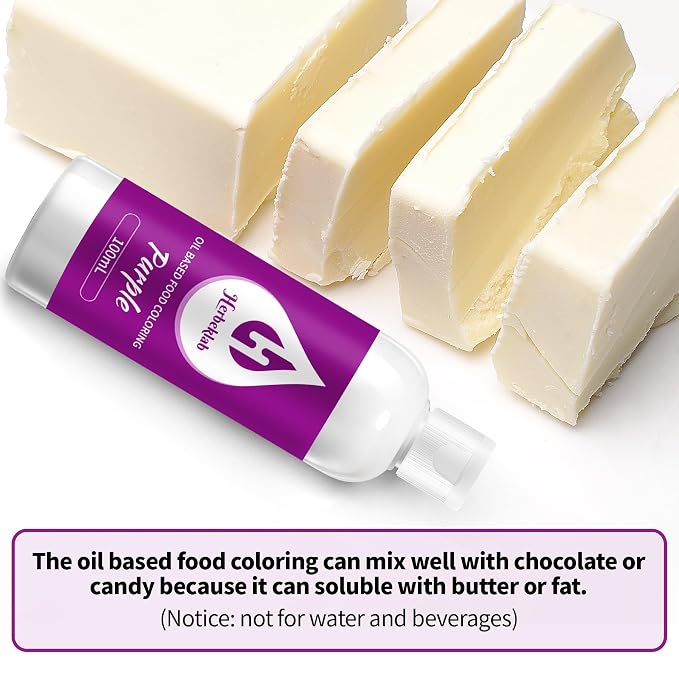 Purple Oil Based Food Coloring for Chocolate – Herbeklab 100ml Professional Concentrated Oil Food Dye for Candy Melts, Chocolate, Cake Pops, Strawberries & Baking