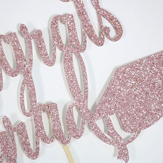 Congrats Grad Cake Topper,2026 Graduation Cake Topper, Congrats Grad Decorations,2026 High School/College/Senior Graduation Party Decorations Supplies. (Rose gold)