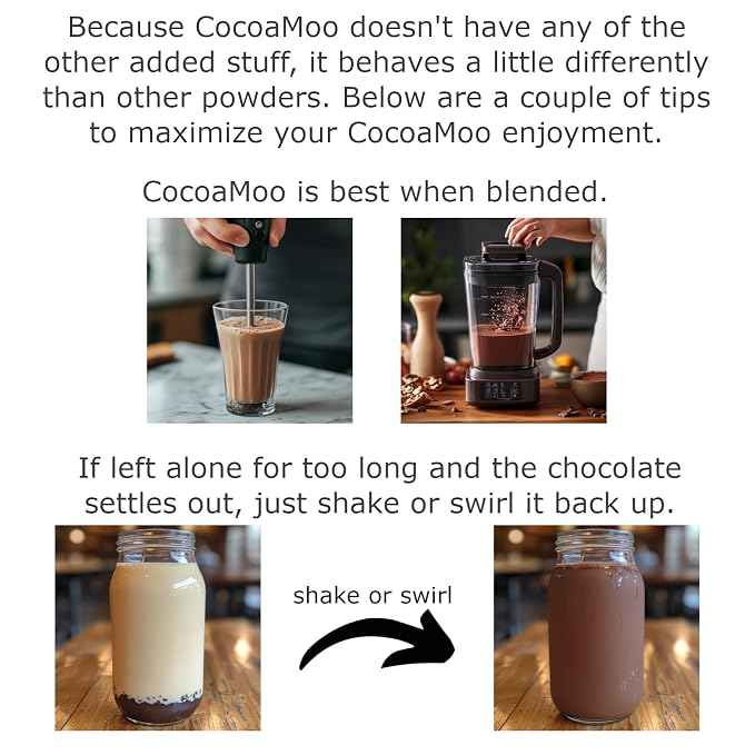 CinnaMoo Sugar-Free, Dairy-Free Cinnamon Roll Chocolate Milk Mix, Organic Cacao Powder with Monk Fruit Extract, No Added Sugar, No Gums or Fillers, Easy to Blend Powder (CinnaMoo - Chocolate Cinnamon Roll)