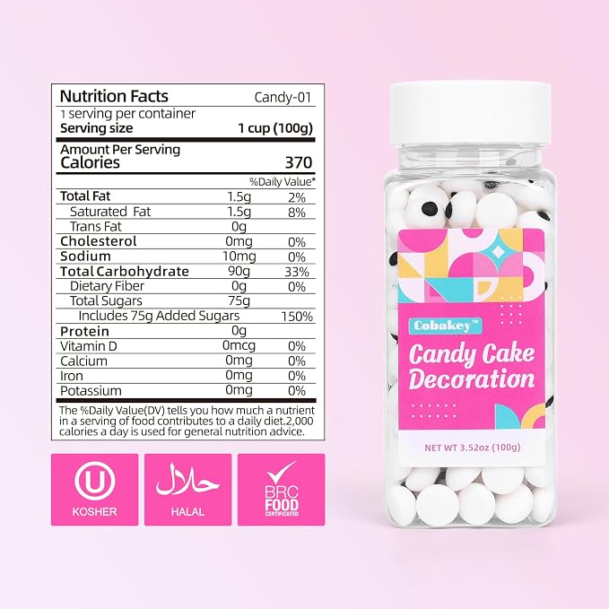 Candy Eyeballs Sprinkles 250 count Edible Eyes for Cake Decorating Cupcake, Cookies, Ice Cream Topper Cake Sprinkles Baking, Perfect for halloween Party, Christmas, New Year’S Eve, Easter (10mm Eyeballs)