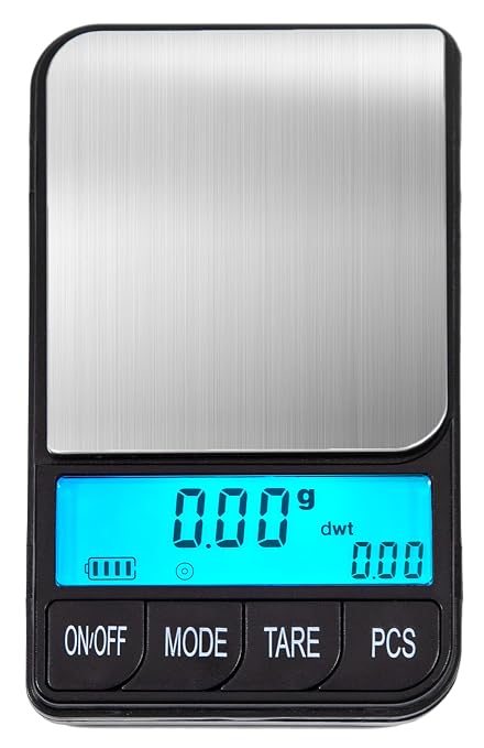 American Weigh Scales Digital Pocket Scale AC Series 1200g x 0.1g | High Precision 0.1g Accuracy Mini Gram Scale for Kitchen, Lab, Jewelry, Coin Scale, Small Digital Gram Scale Portable Travel Scale