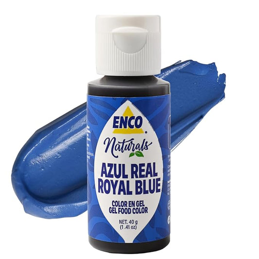 ENCO Natural Food Coloring Gel Royal Blue (1.41 oz) – No Artificial Dyes, Vibrant Colors for Icing, Buttercream & Fondant – Kosher & Vegan Colors – Baking & Cake Decorating