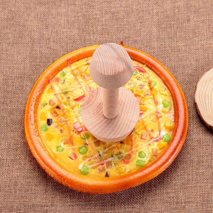 3 Pcs Egg Tart Tamper Set, Double Side Wooden Tart Tamper, Wood Pastry Pusher Baking Supplies for Egg Tart, Dessert Baking
