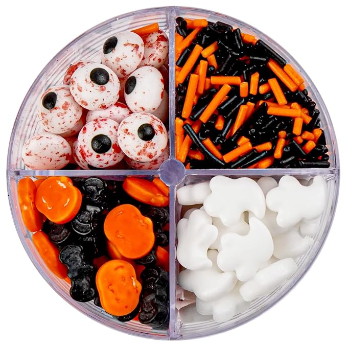 Halloween Sprinkles, Edible Halloween Sprinkles for Cake Decorating, Cake Decoration & Cupcake Topper, 110g/3.88oz
