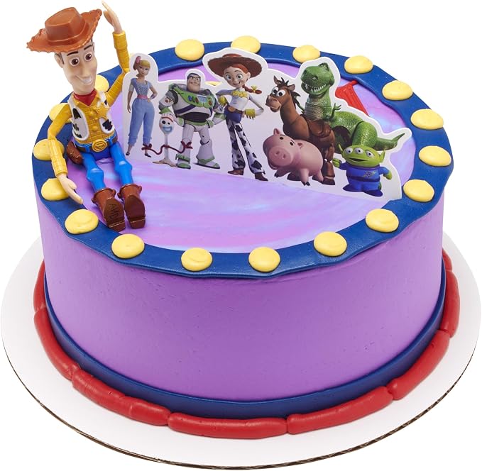 DecoSet® Disney and Pixar Toy Story 4 Team Toy Cake Topper, 2-Piece Decoration Set for Creating Playful Cakes