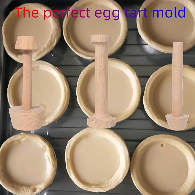 Wooden tart tamper Set Double Side Pastry Dough Tamper Egg Tarts Tamper Pastry Tools Kitchen Party Baking Tools