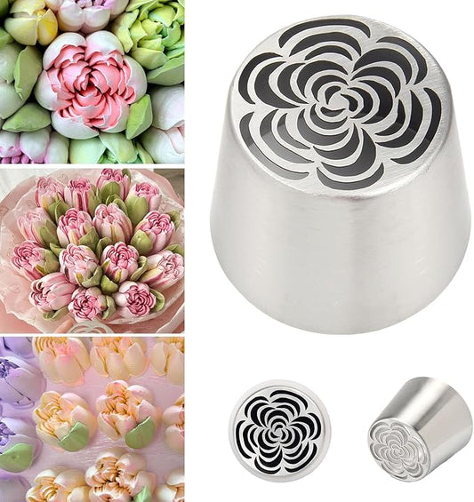 Extra Large Russian Piping Tips for Marshmallows Stainless Steel Flower Frosting Nozzles many styles Cake Decorating Baking tool for Buttercream, Cupcakes Cookies(SL57)