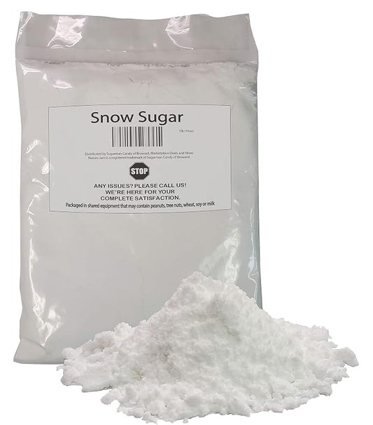 Naturejam NO MELT Sweet Snow Sugar 1 Pound Bulk Bag for Doughnuts and Pastries-White Sugar For Powdered Donuts Origin: Germany