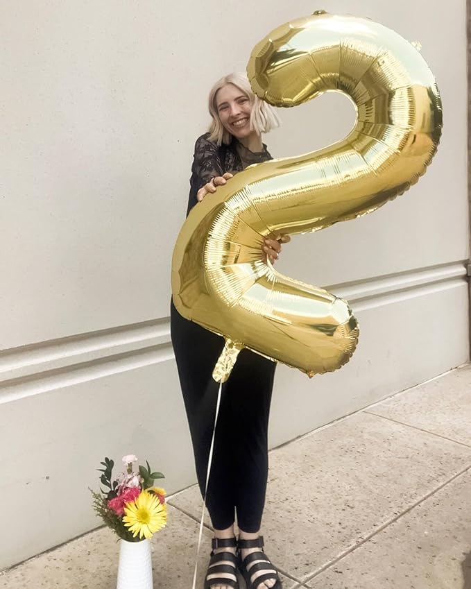 Light Gold Number 8 Balloon 40 Inch, 8th Birthday Party Decorations for Children, Giant 8 Foil Balloon for Party Supplies