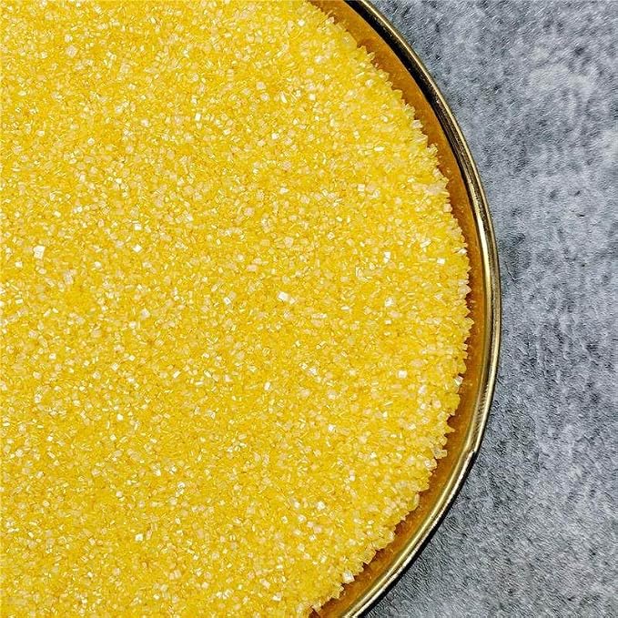 Senchanting Yellow Sanding Sugar Sprinkles, Edible Crystal Yellow Sanding Candy Sugar for Cake Decorating Wedding Party Baking Cupcake Cookie Ice Cream Decoration Supplies 90g/3.2oz