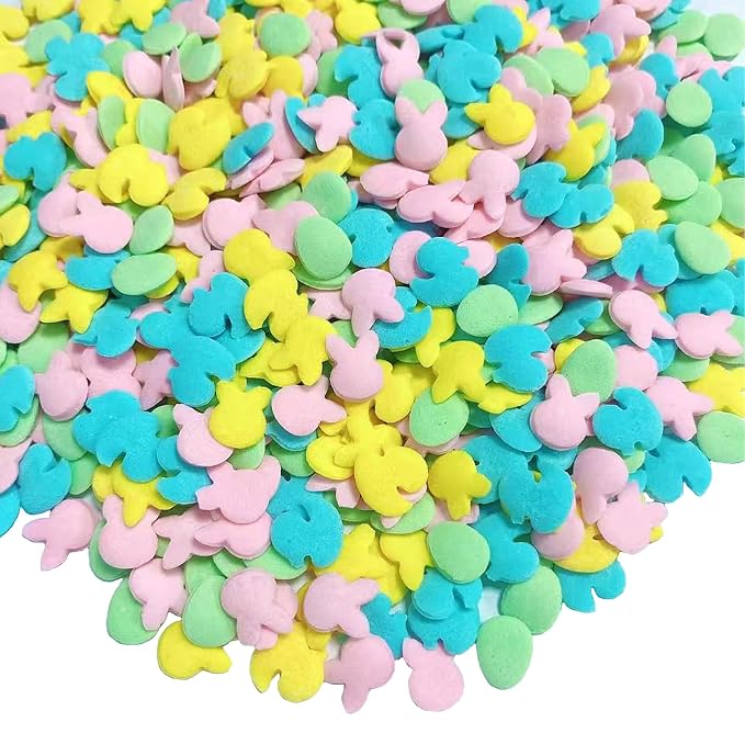 PhilaeEC Bunny Egg Confetti Sprinkles Edible for Cake Decoration Pastel Spring Easter Sprinkles Baking Cookie Cupcake Toppers Decoration Christmas Vanlentine Easter Supplies