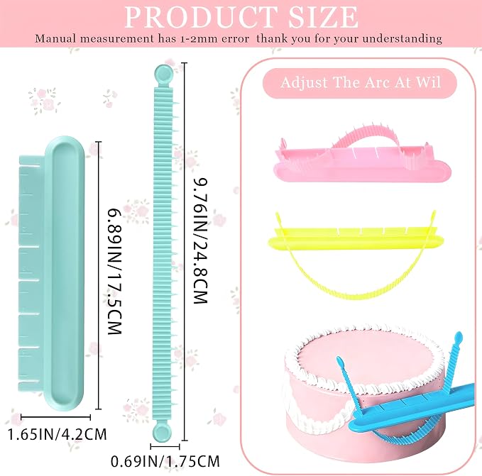 4PCS Cake Arch Guide Tool,Adjustable Fondant Cake Arc Ruler for Cake Baking | Decorative Marking Divider Aid,Pastry Decorating Supplies for Home Kitchen Bakeries Practical Swag Guide Gadgets Accessories