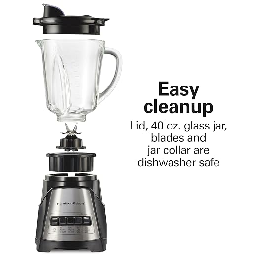 Hamilton Beach Power Elite Wave Action Blender For Smoothies, 40 Oz Glass Jar, 12 Functions Including Puree, Crush Ice, 700 Watts - Black (58148A)