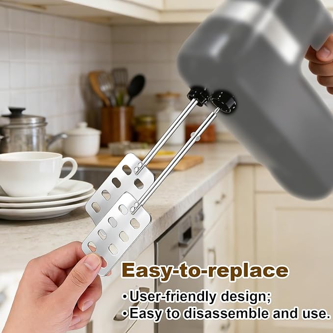 2pcs Hand Mixer Butter Beaters Replacement Compatible, Stainless Steel Mixer Beaters Attachments Churner Blender Parts for Quickly Make Fresh Homemade Butter