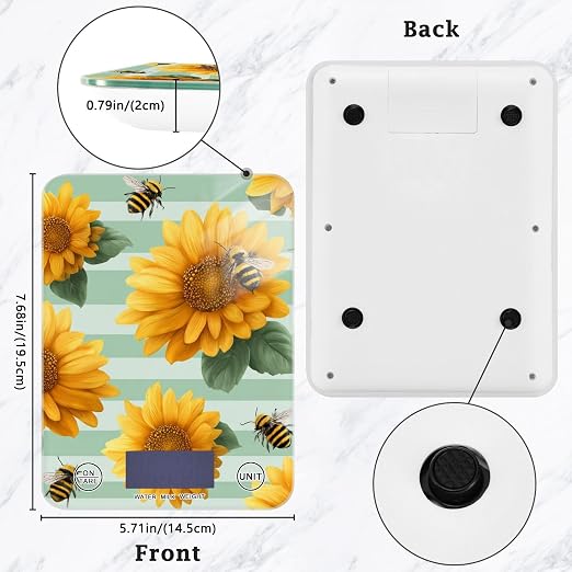 Food Scale Kitchen Scale Food Scales Digital Weight Grams and Ounces Small Electronic Food Scale for Baking Cooking Bee