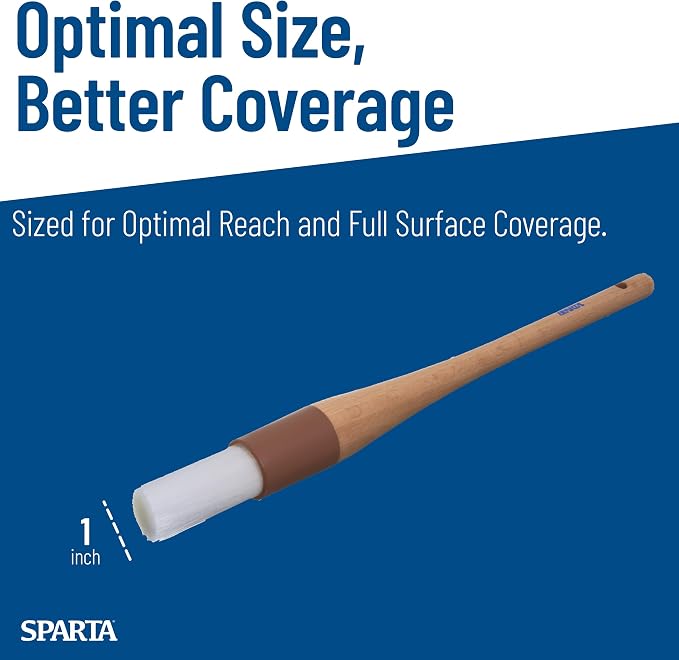 SPARTA Pastry Brush Round – 4040000 Round Basting Brush with Nylon Bristles and Hardwood Handle for Commercial, Kitchens, Restaurants, Catering, 1in, Pack of 12