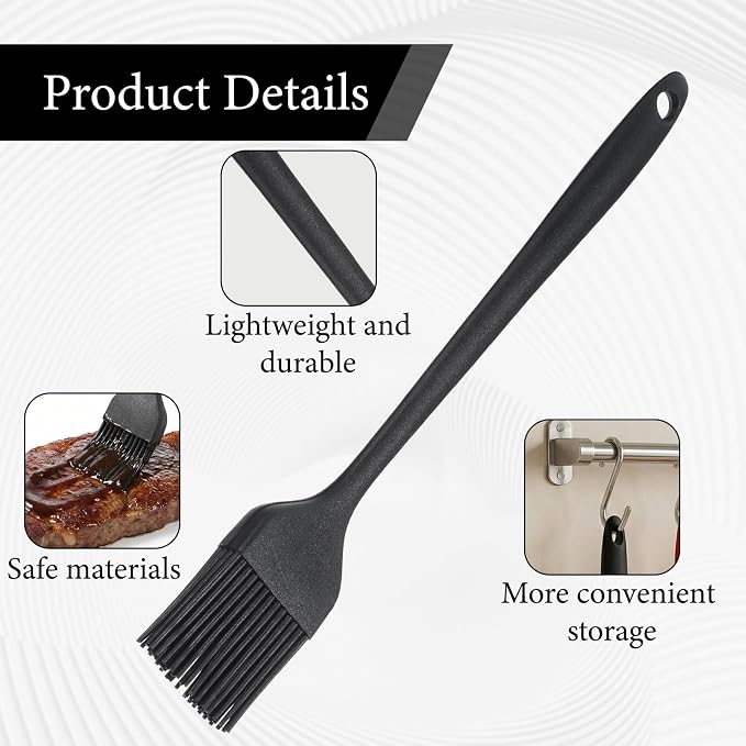JJUNW 4PCS Silicone Pastry Brushes, Oil Baking Brushes, Heat Resistant Cooking Brush for Kitchen Baking Barbecue BBQ Cooking Grilling