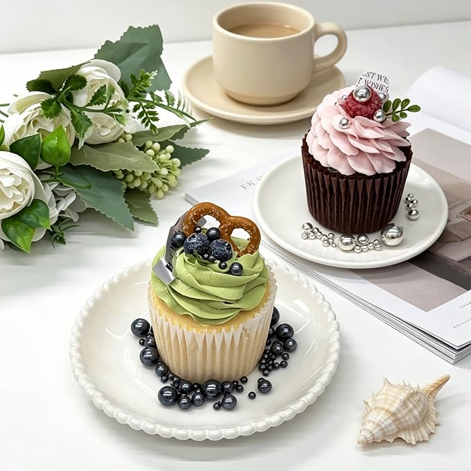 Silver Pearl Sprinkles for Cake Decorating, 11.3oz/320g Edible Pearls Sugar 4 Jars Set for Baking Cupcakes Cookies Ice Cream