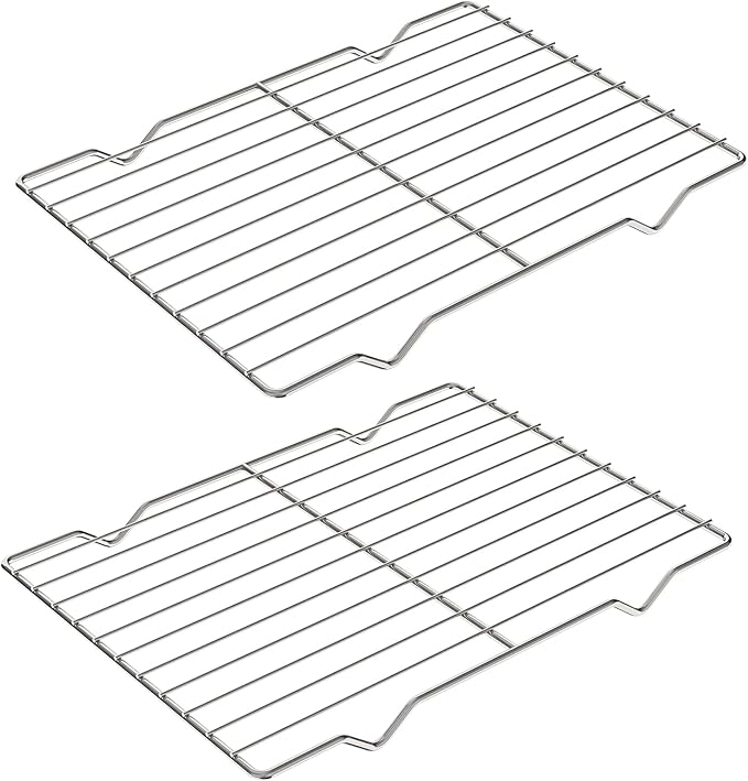 Adorila 2 Pack Cooling Rack for Baking, 8.3" x 11.4" Stainless Steel Grill Rack, Small Grid Baking Rack for Baking Cooking Roasting Oven