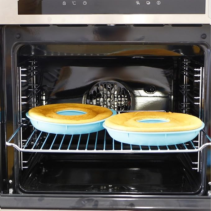 Webake Jumbo Silicone Donut Cake Pan Non-Stick Bagel Cake Mold 10 inch Set of 2 Halves Baking Molds