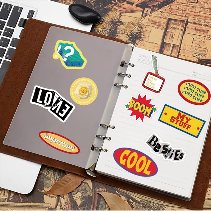 60PCS Sweet Retro America Stickers Yellow Bread Aesthetic Waterproof Vinyl Decals 2 Inch for Journals Scrapbooks Laptops Water Bottles (Sweet)
