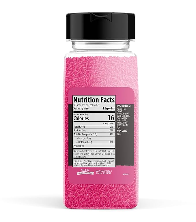 Birch & Meadow Pink Sprinkles, 12.8 oz, Fun & Decorative Topping,