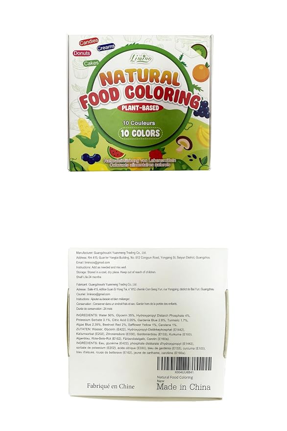 Natural Food Coloring - 10 Plant-Based Liquid Food Coloring Set, Artificial Dye Free, All Nature Food Dye for Baking, Cake Decorating and Fondant, Organic Food Color for Icing, Frosting - 3.5oz/100ml
