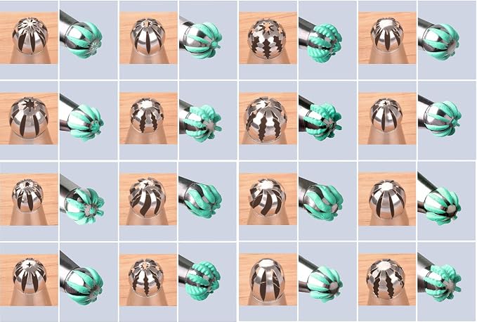 Russian Piping Tips - Professional Sphere Nozzles for Cake Decorating, Set of 14