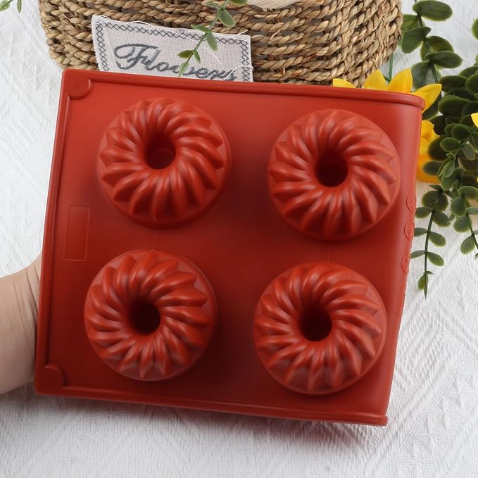 6 Cavity Fluted Cake Pan Silicone Chocolate Molds For Candy Chocolate Baking Cupcakes Donuts