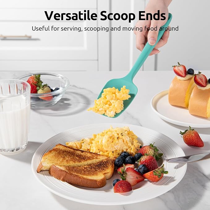 High Heat Resistant Silicone Spatula: U-Taste 600ºF Hot-Proof Food Grade Rubber Kitchen Baking Scraper, Flexible and Sturdy Cooking Utensil for Mixing Scraping in NonStick Cookware (4PCS, Multicolors)